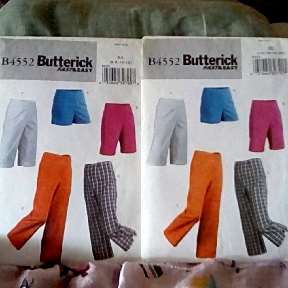 BUTTERICK B4552 Shorts/Pants/Capris/Extended sizes-Two pack pattern